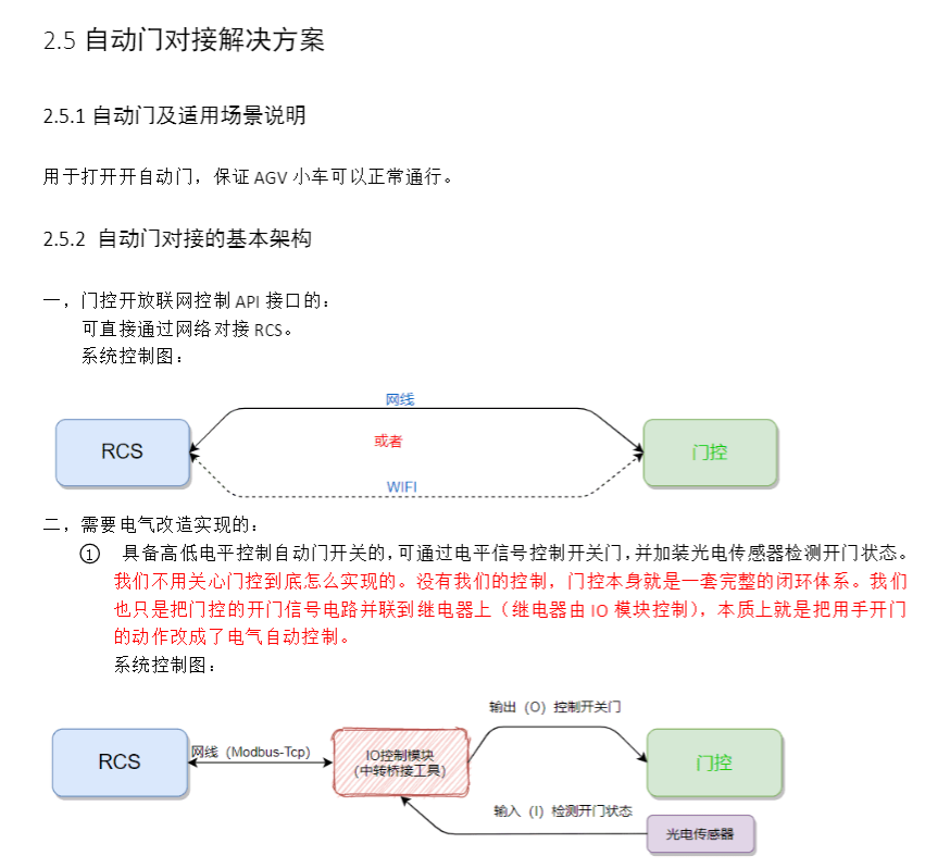 AGV小车和自动门通讯的两种方案