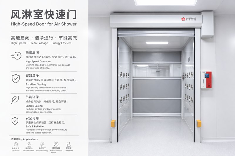 常州南方光纤选用美高风淋室快速门插图1